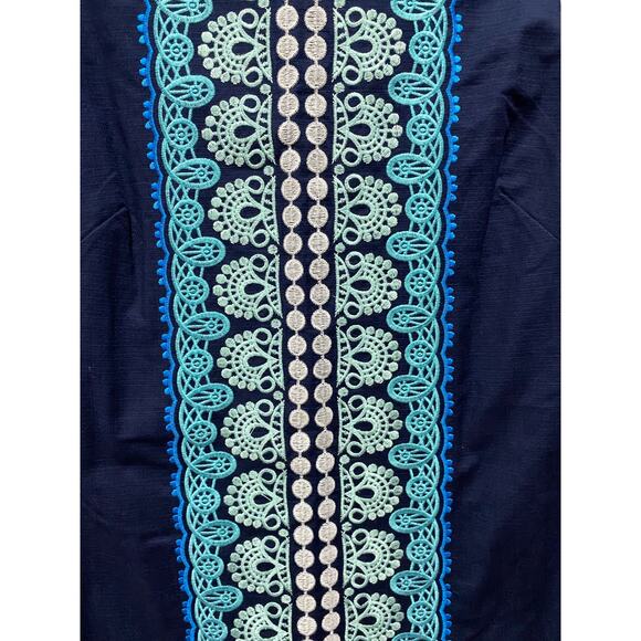 Lilly Pulitzer Stephanie Shift Dress Blue Embroidery Preppy Sz 8 - Picture 2 of 7